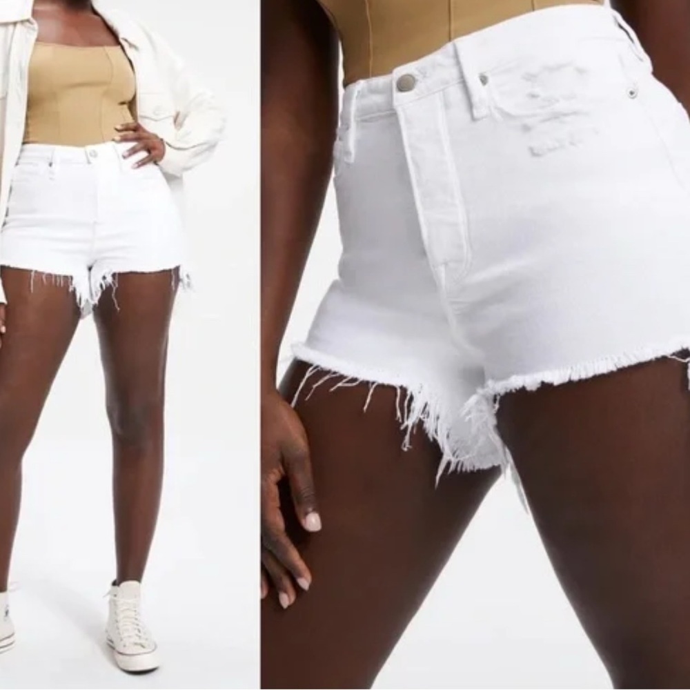 Good American | Bombshell Short | Distressed Frayed Hem Short | NWT